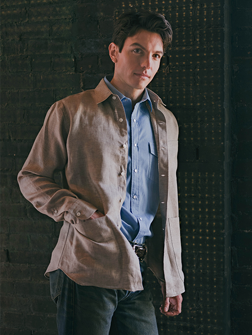 Linen Herringbone Chore Shirt