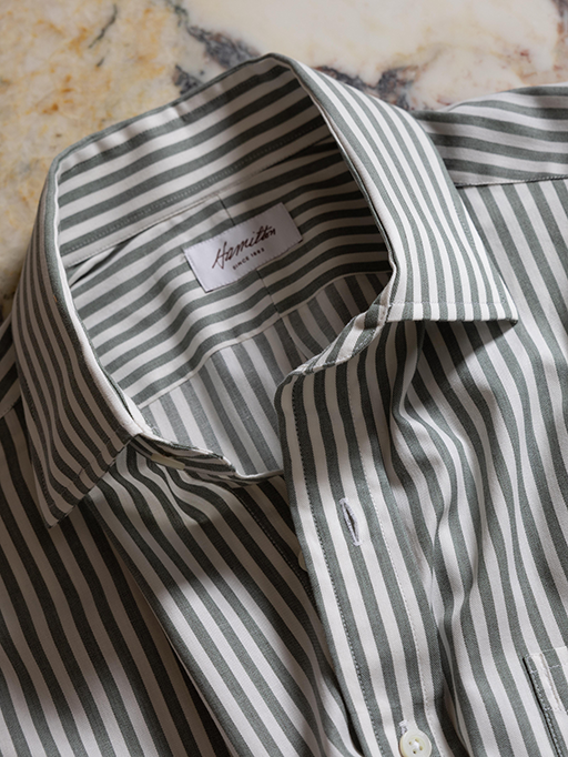 Dunlap Cotton/Wool Stripe (Grey)