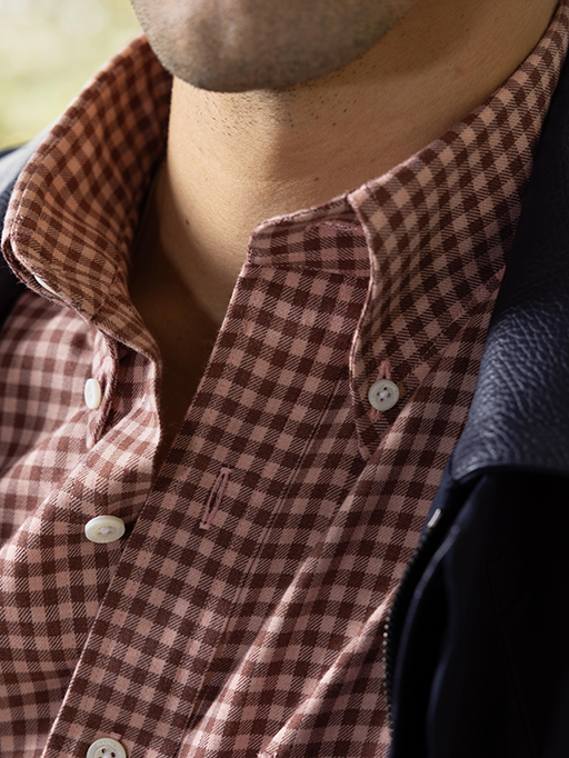 Eichler Cotton/Wool Gingham (Peach/Brick)
