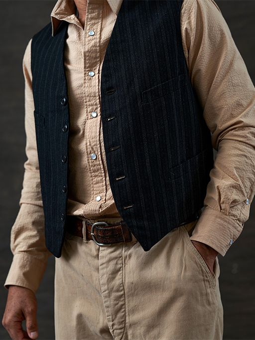 Pickett Seersucker Pearl Snap (Khaki)