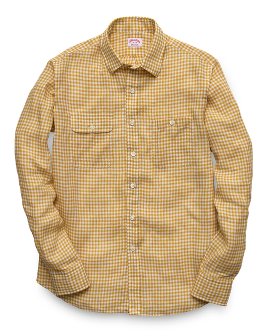 Linen Gingham Patch Pocket Utility (Yellow)