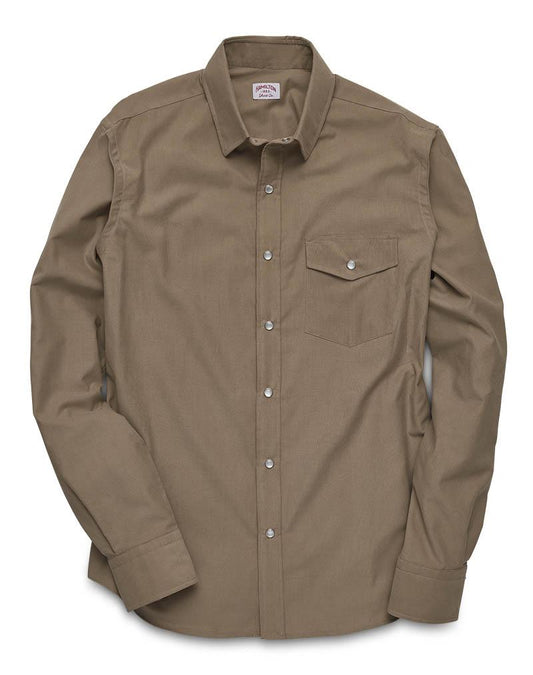 Pearl Snap Micro-Corduroy (Tan)