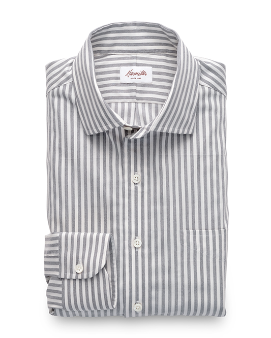 Dunlap Cotton/Wool Stripe (Grey)