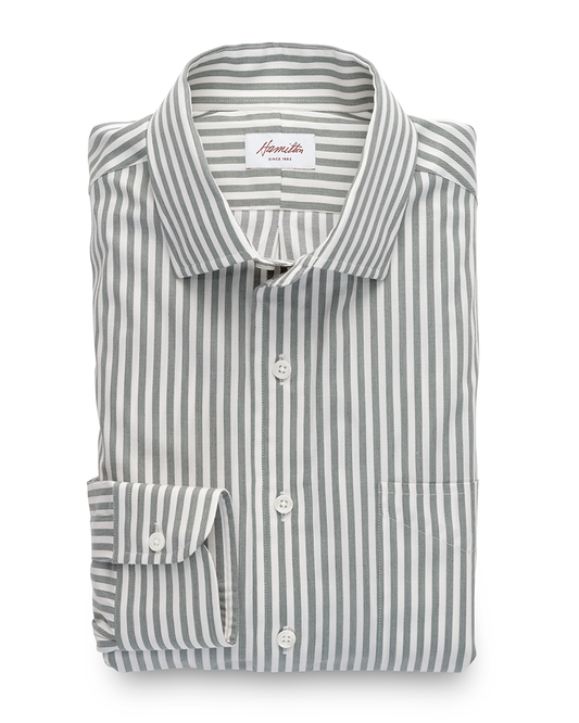 Dunlap Cotton/Wool Stripe (Olive)