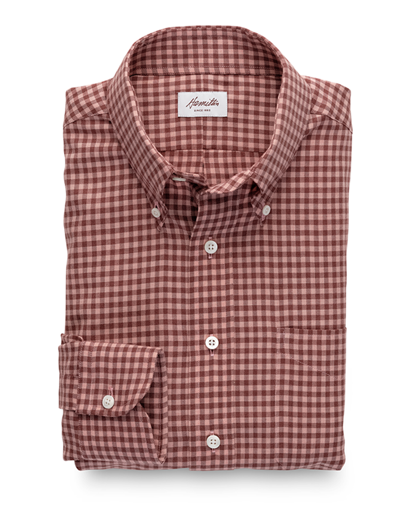 Eichler Cotton/Wool Gingham (Peach/Brick)