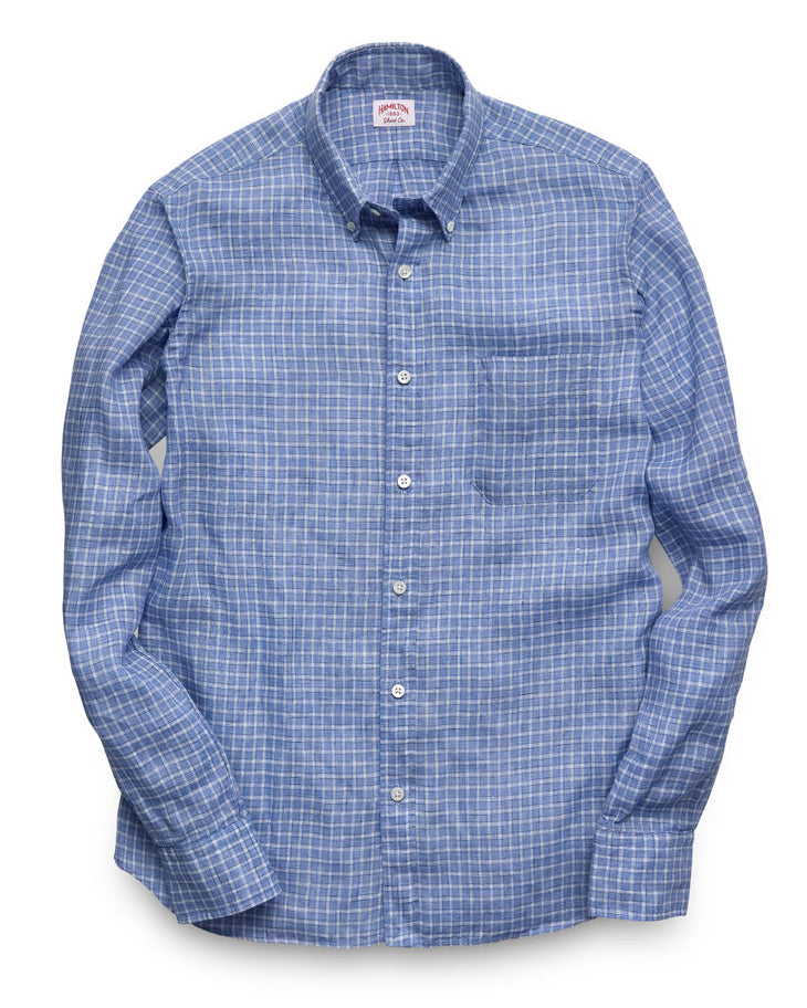 Ember Linen Check (Blue)