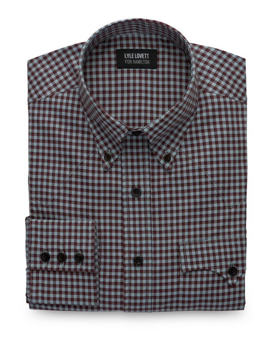 Lyle Lovett (Teal/Brown Check Pinpoint)